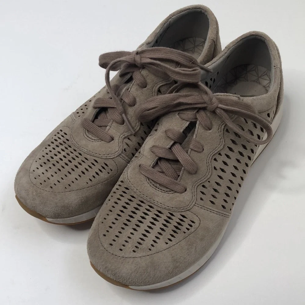 Dansko Charlie tan suede perforated sneaker